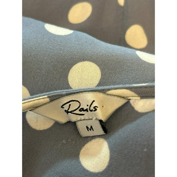 Rails Women's Periwinkle Leanne Polka Dot Wrap Dress Medium Mini Ruffle Trim - Picture 5 of 6